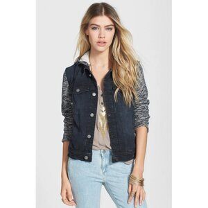 Free People Black and Gray Jean Jacket